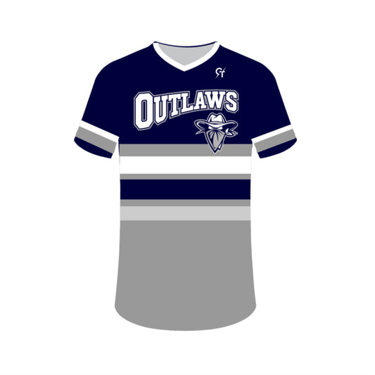 Outlaws Navy VNeck Jersey